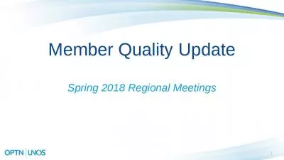 Member Quality Update