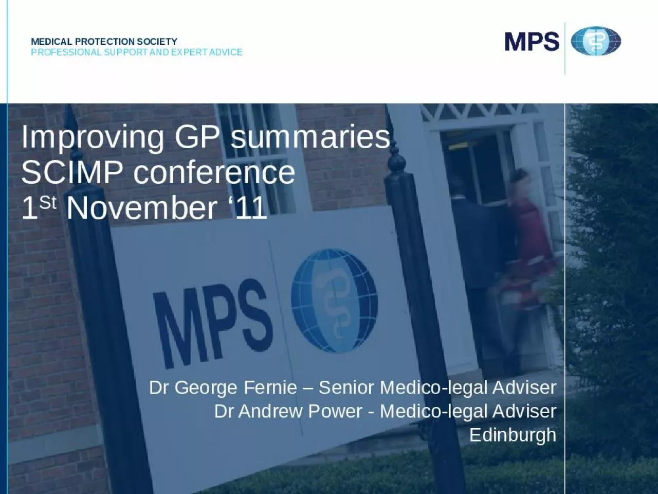 PPT-Improving GP summaries SCIMP conference 1St November 11