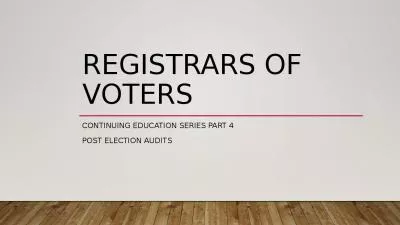 Registrars of voters