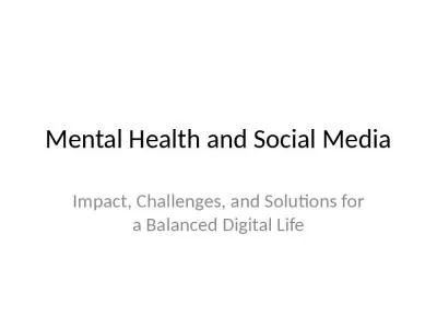 Mental Health and Social Media