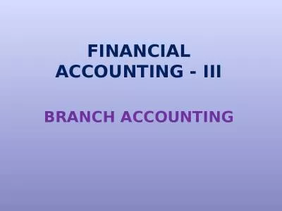 FINANCIAL ACCOUNTING - III