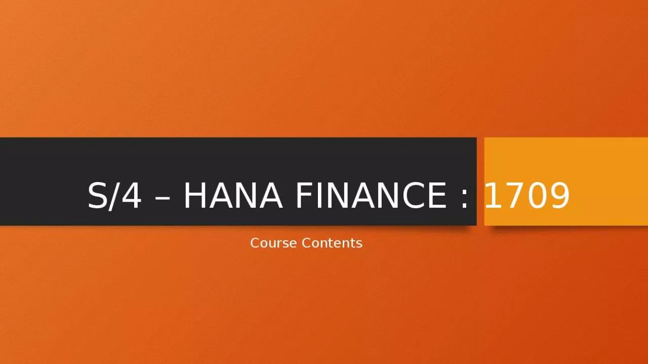 PPT-S/4 HANA FINANCE : 1709