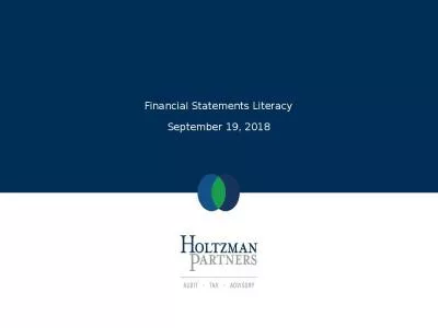 Financial Statements Literacy September 19, 2018