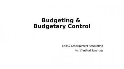 Budgeting &  Budgetary Control