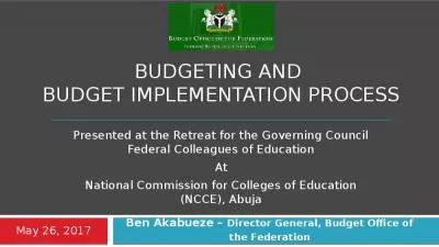 BUDGETING and  budget IMPLEMENTATION PROCESS