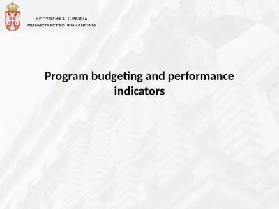 Program budgeting and performance indicators