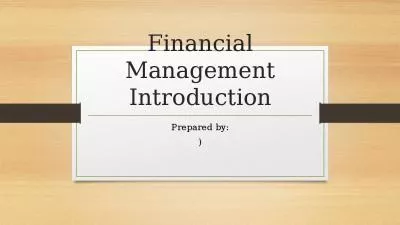 Financial Management Introduction