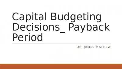 Capital Budgeting Decisions_ Payback Period