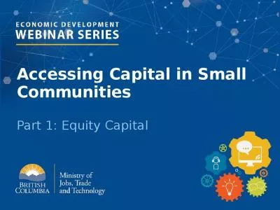 Accessing Capital in Small Communities