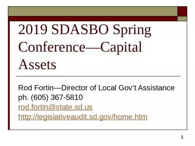 2019 SDASBO Spring Conference Capital Assets