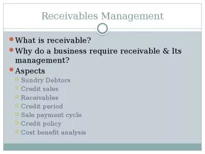 Receivables Management