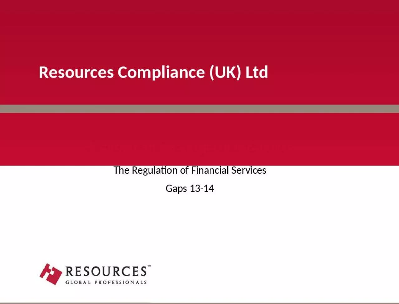 PPT-Resources Compliance (UK) Ltd