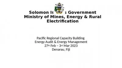 Solomon Islands Government Ministry of Mines, Energy & Rural Electrification