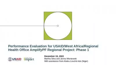 Performance Evaluation for USAID/West Africa/Regional Health Office AmplifyPF Regional