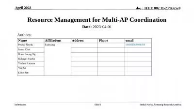 Resource Management for Multi-AP Coordination