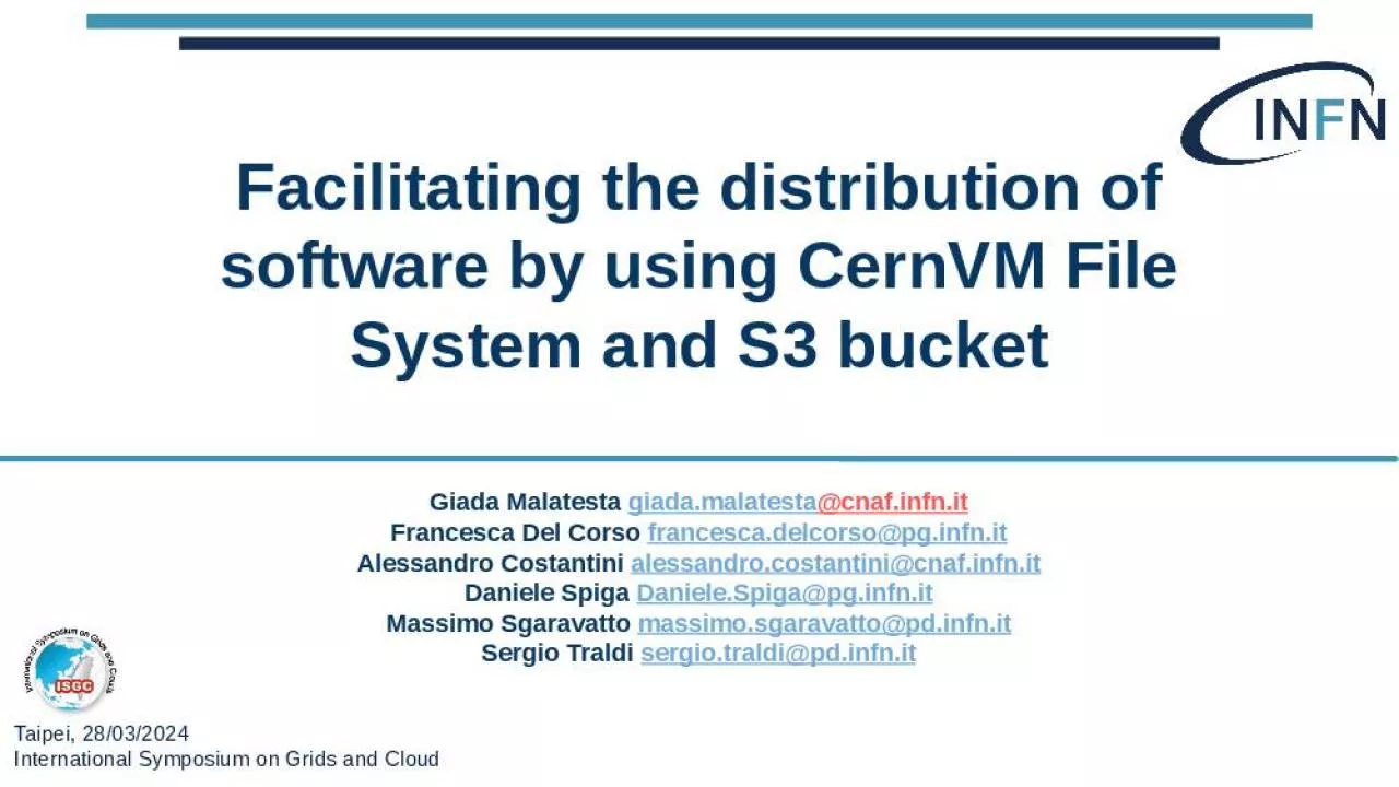 PPT-Facilitating the distribution of software by using CernVM File System and S3 bucket