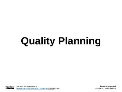 Quality Planning