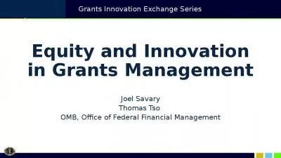 Equity and Innovation in Grants Management