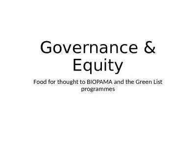 Governance & Equity