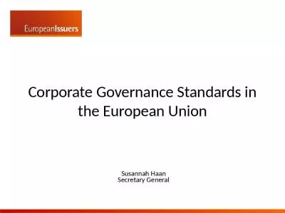 Corporate Governance Standards in the European Union