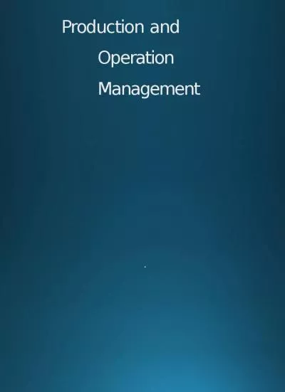 Production and Operation  Management