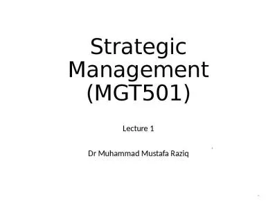 Strategic Management (MGT501)