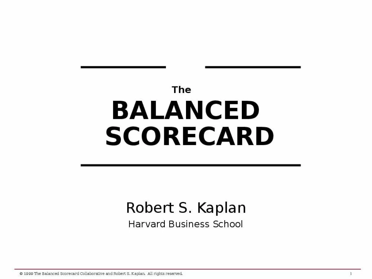 PPT-The BALANCED SCORECARD