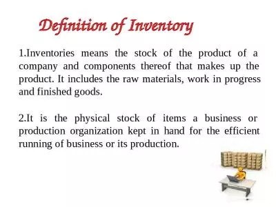 Definition of Inventory