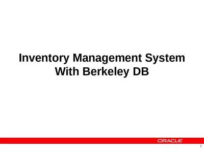 Inventory Management System With Berkeley DB