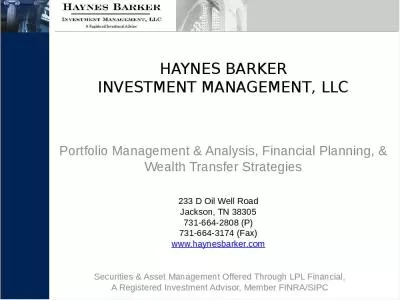 HAYNES BARKER INVESTMENT MANAGEMENT, LLC