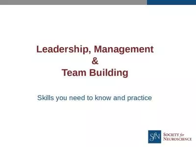 Leadership, Management  &  Team Building