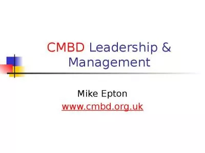 CMBD Leadership & Management