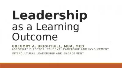 Leadership  as a Learning Outcome