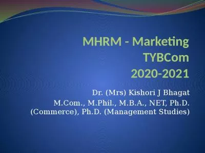 MHRM - Marketing TYBCom 2020-2021