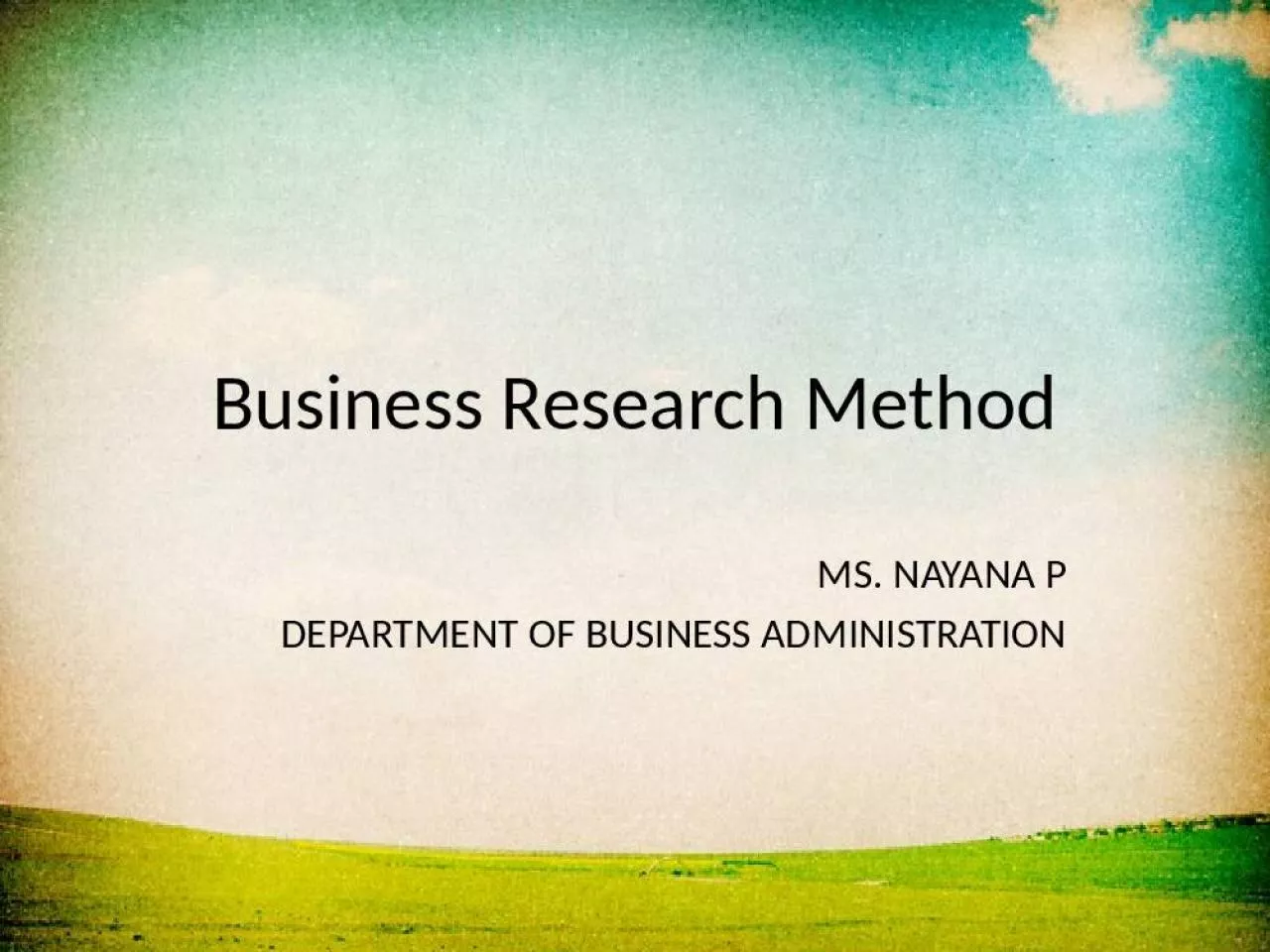 PPT-Business Research Method