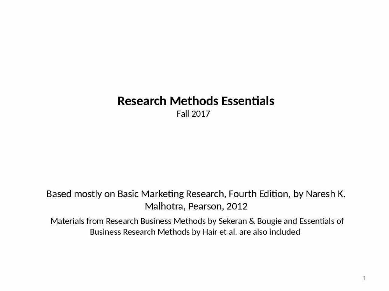 PPT-Research Methods Essentials Fall 2017