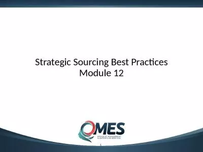 Strategic Sourcing Best Practices Module 12