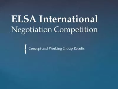 ELSA International  Negotiation Competition