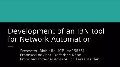 Development of an IBN tool for Network Automation