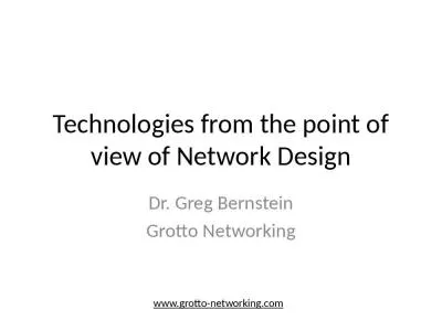 Technologies from the point of view of Network Design