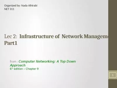 Lec 2:  Infrastructure of  Network Management Part1