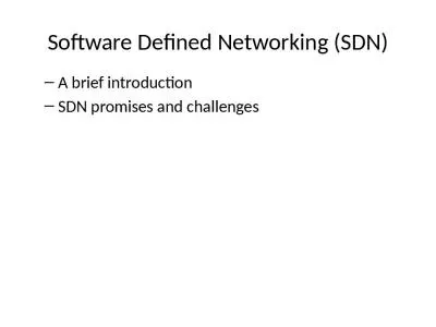 Software Defined Networking (SDN)