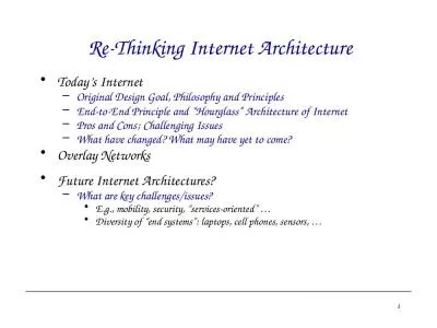 Re-Thinking Internet Architecture