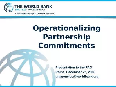 Operationalizing Partnership Commitments