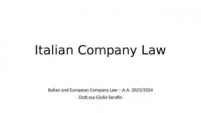 Italian Company Law