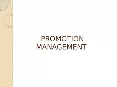 PROMOTION MANAGEMENT