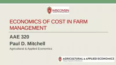 Economics of Cost in Farm Management