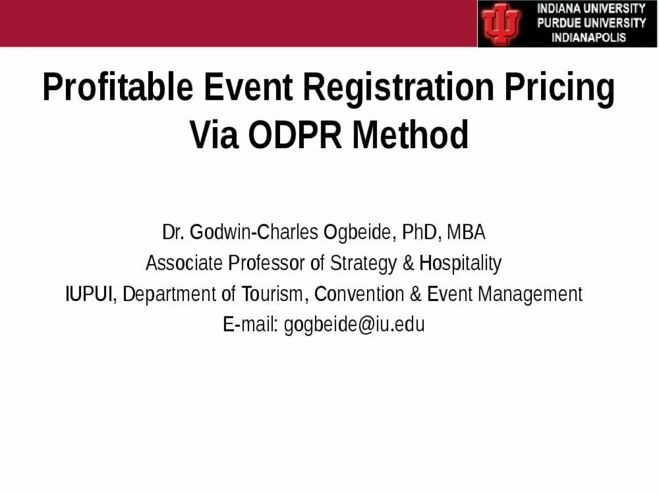 PPT-Profitable Event Registration Pricing Via ODPR Method