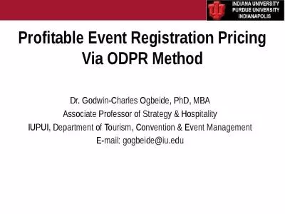 Profitable Event Registration Pricing Via ODPR Method