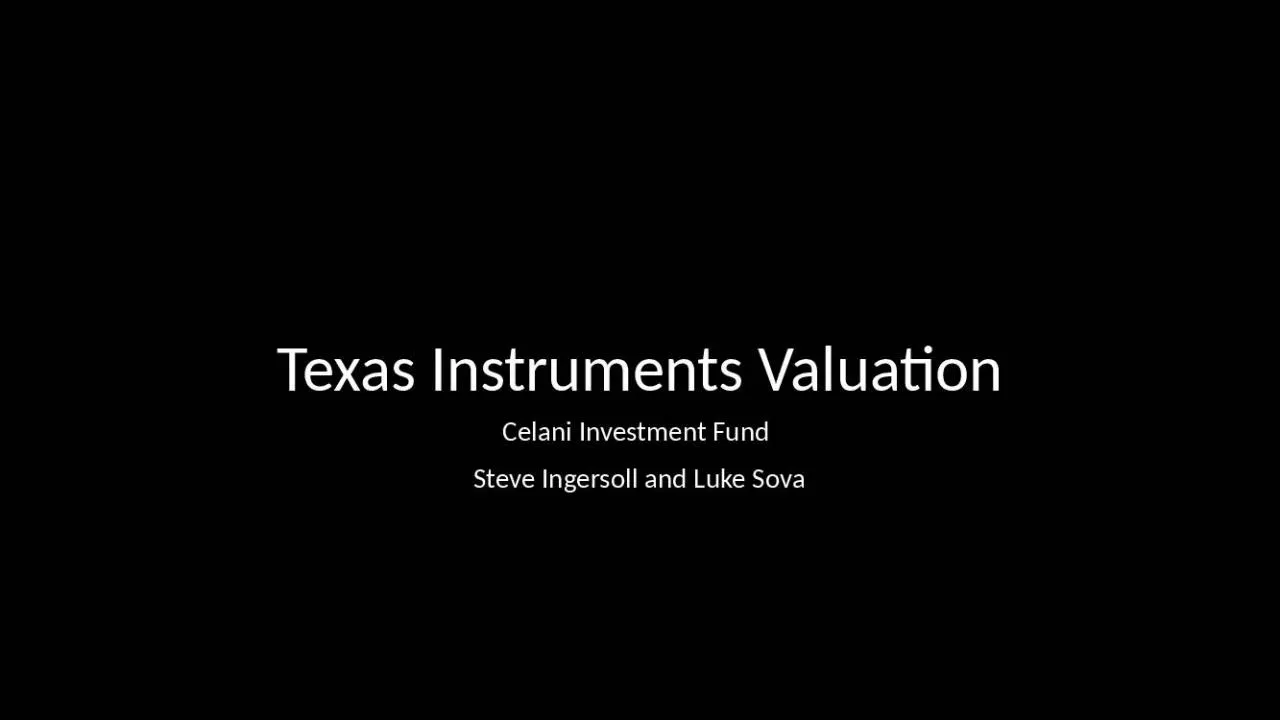 PPT-Texas Instruments Valuation